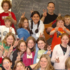Gregg and the Glen Cedar students