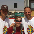 Gregg with a wounded Canadian soldier & Blue Rodeo's Jim Cuddy